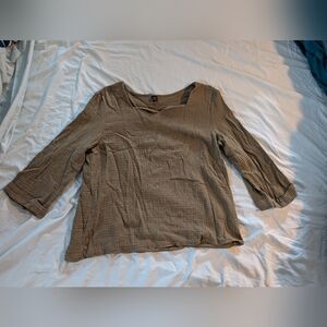 Casual Olive Green Women's Top